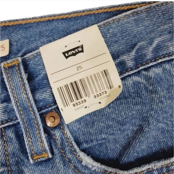 NEW Levi's Wedgie Icon Fit Tapered Ankle Button Fly Big E Denim Size 25 - Picture 10 of 16